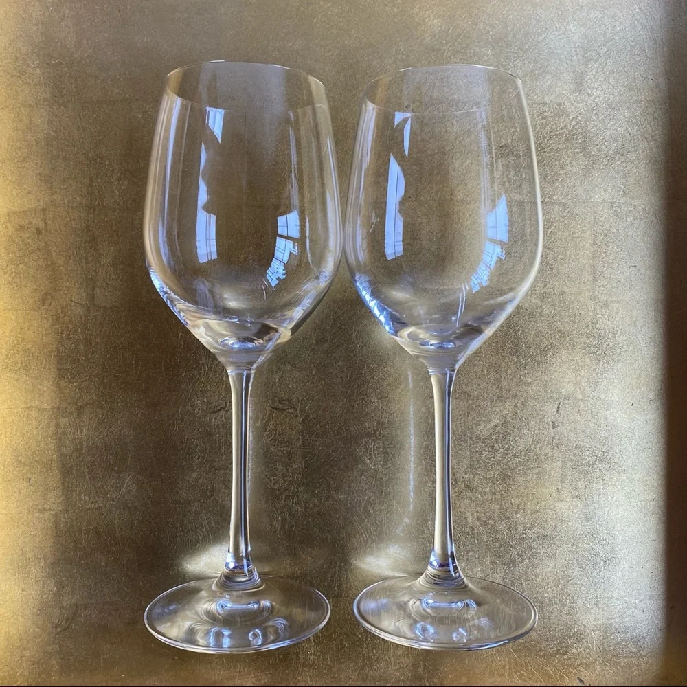 Spiegelau Wine Glasses 8-7/8” Pair Of Older Crown‎ S Logo 14 Oz.